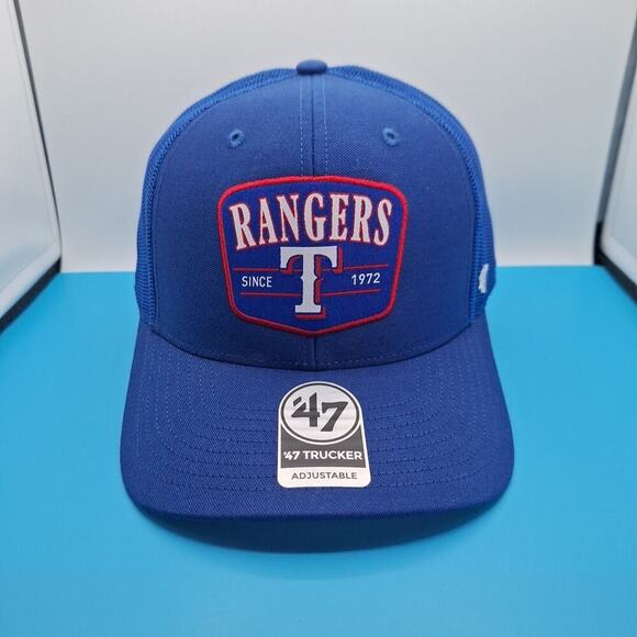 ’47 Other - '47 Brand Texas Rangers Squad Trucker Adjustable Hat Snapback Cap Blue MLB